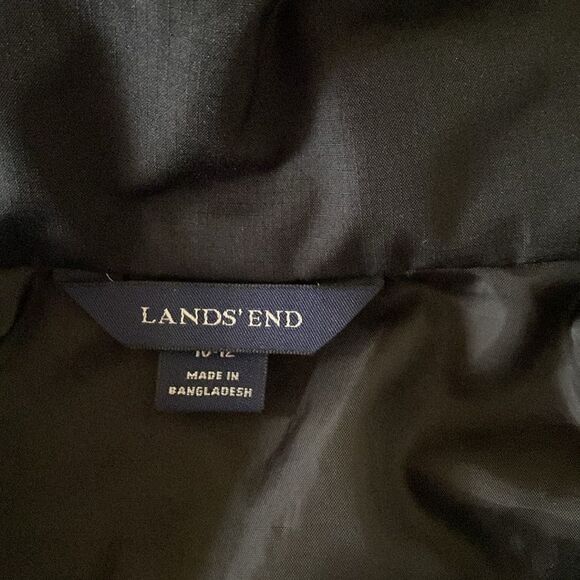 Lands’ End Black Long Sleeve Button Zip Hoodie Lightweight Spring Jacket Size M - Picture 12 of 16
